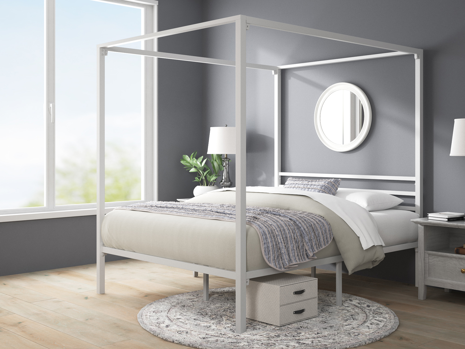  Metal Canopy Platform Bed