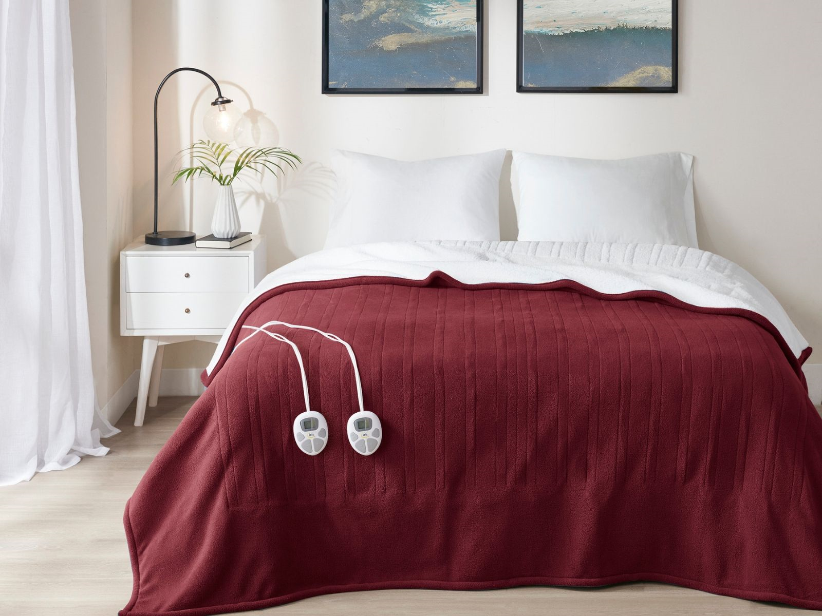 Fleece to Sherpa Heated Blanket