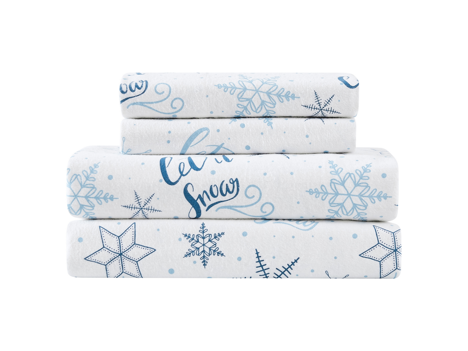 Truly Soft Let It Snow Flannel Sheet Set, One Size, Blue