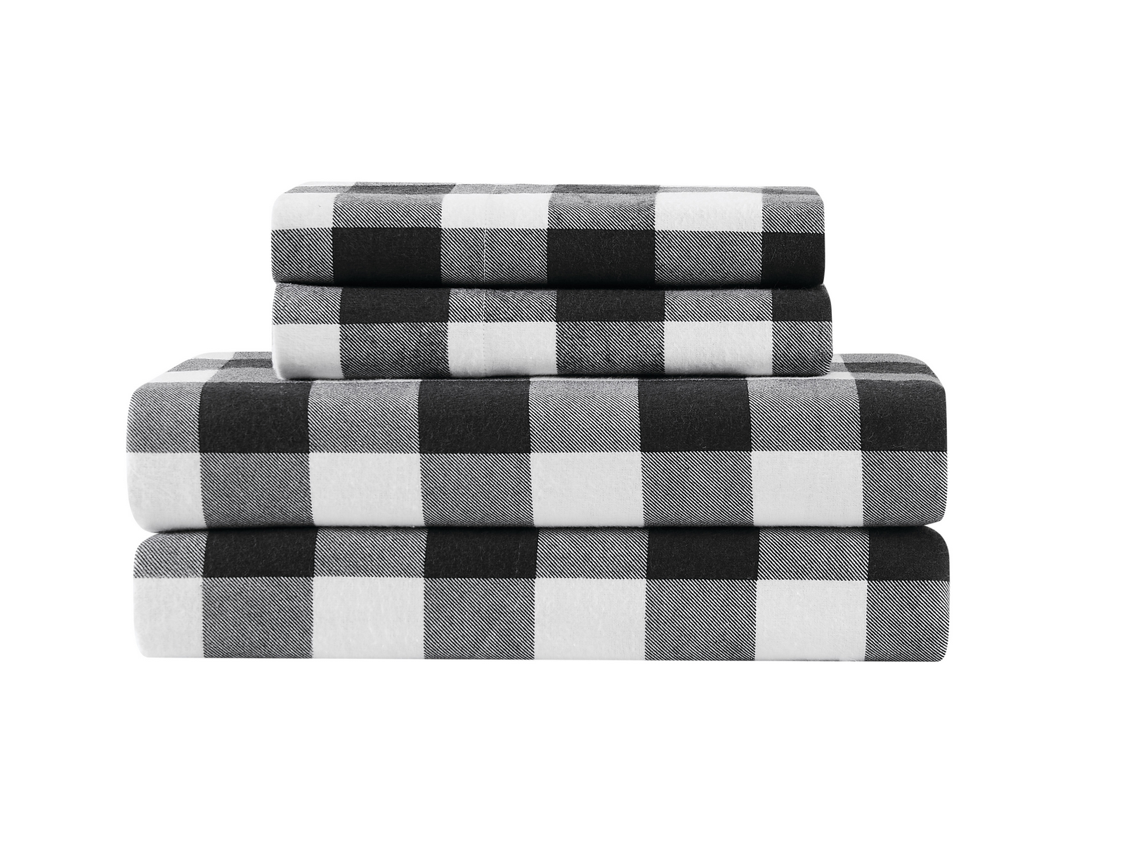 Truly Soft Buffalo Check Flannel Sheet Set, One Size, Black