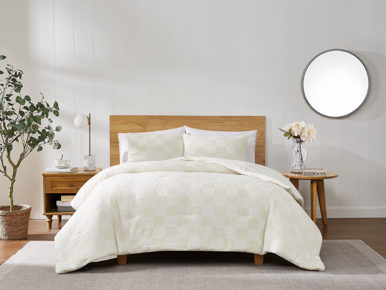 Basics Textured Checkered Comforter Set