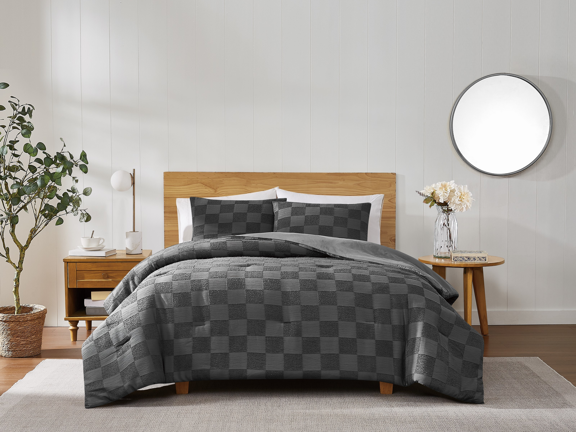 Basics Textured Checkered Comforter Set