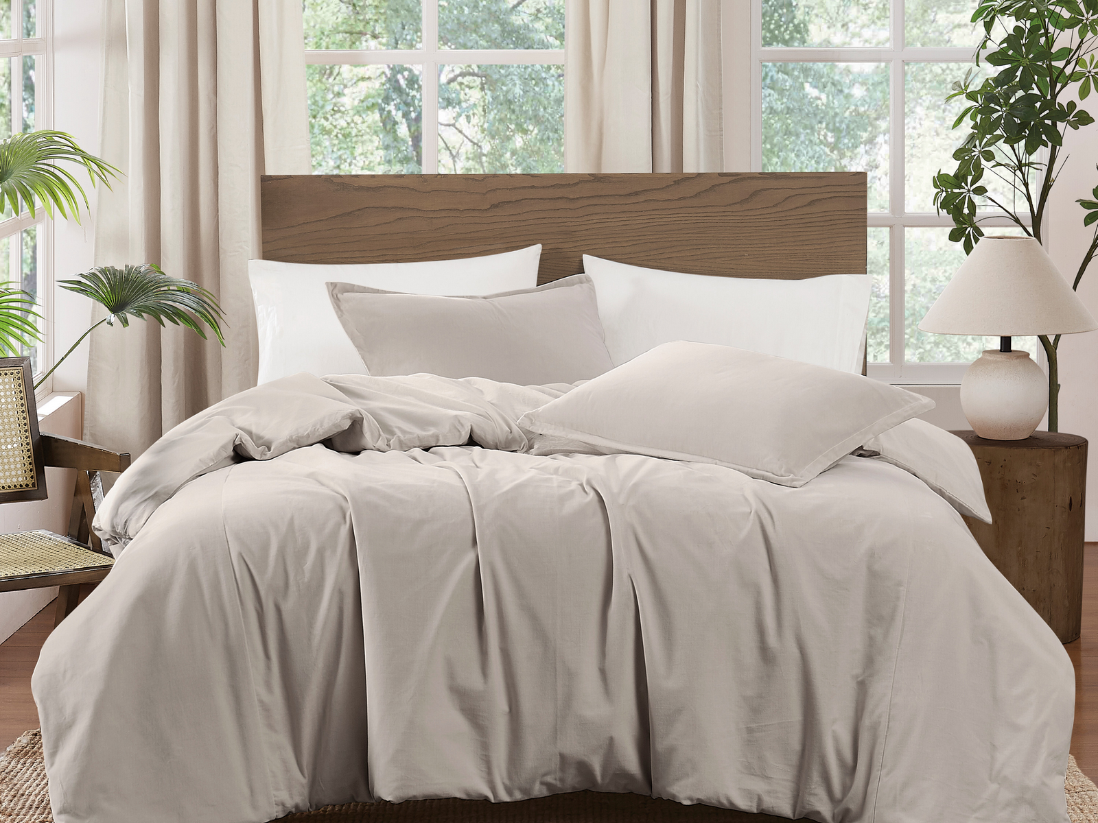 Brooklyn Loom Matte Cotton Velvet 3-Piece Comforter Set, King - Gray