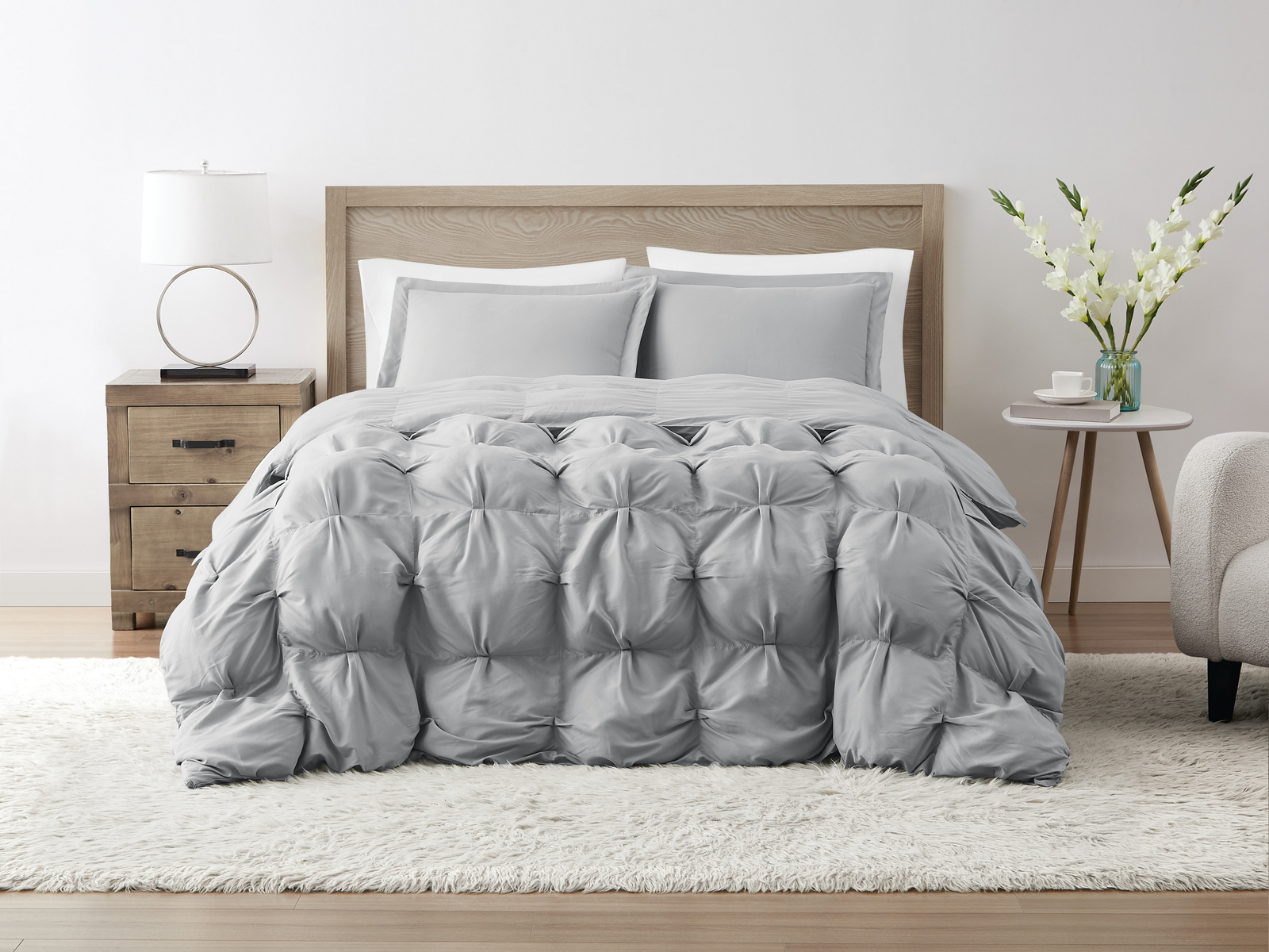 Truly Soft Oversized Puffer 3-pc. Midweight Comforter Set, One Size, Gray