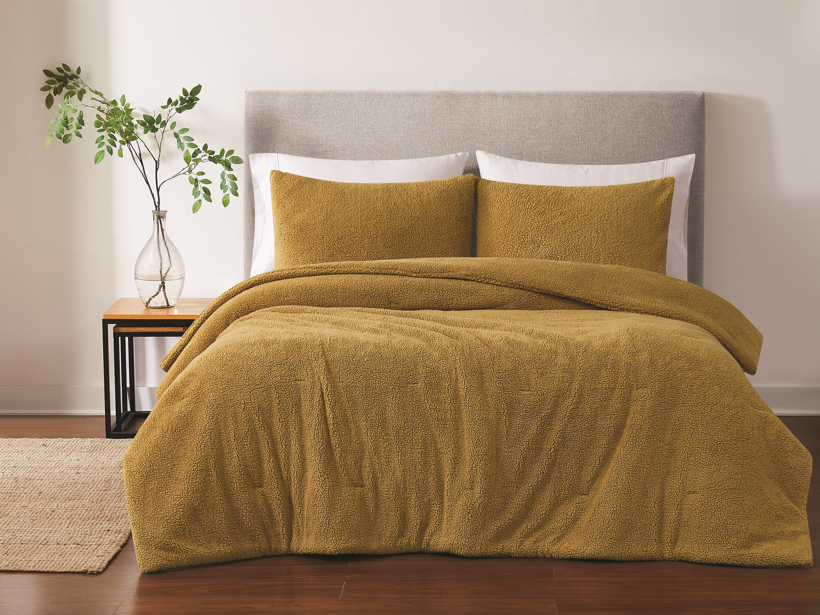 Brooklyn Loom Marshmallow Sherpa 2-Pc. Comforter Set, Twin/Twin Xl - Mustard