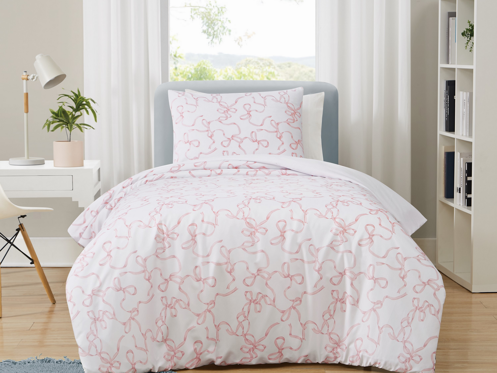 Truly Soft Printed Bow Whimsy 3-Pc. Comforter Set, Full/Queen - Pink