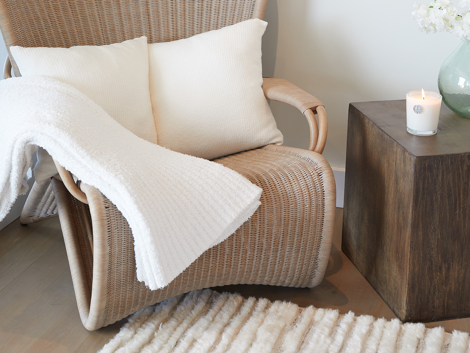 CozyChic® Ribbed Throw - White / 54" x 72"