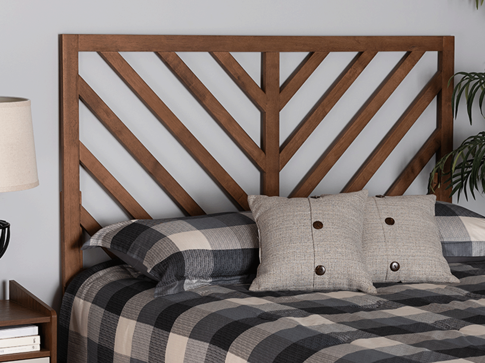 193271349470 Belisma Modern & Contemporary Wood Headboard, Ash Walnut - King Size