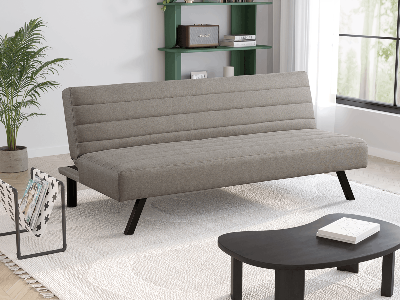 Serta 66.1" Polyester Donetta Convertible Futon - Taupe
