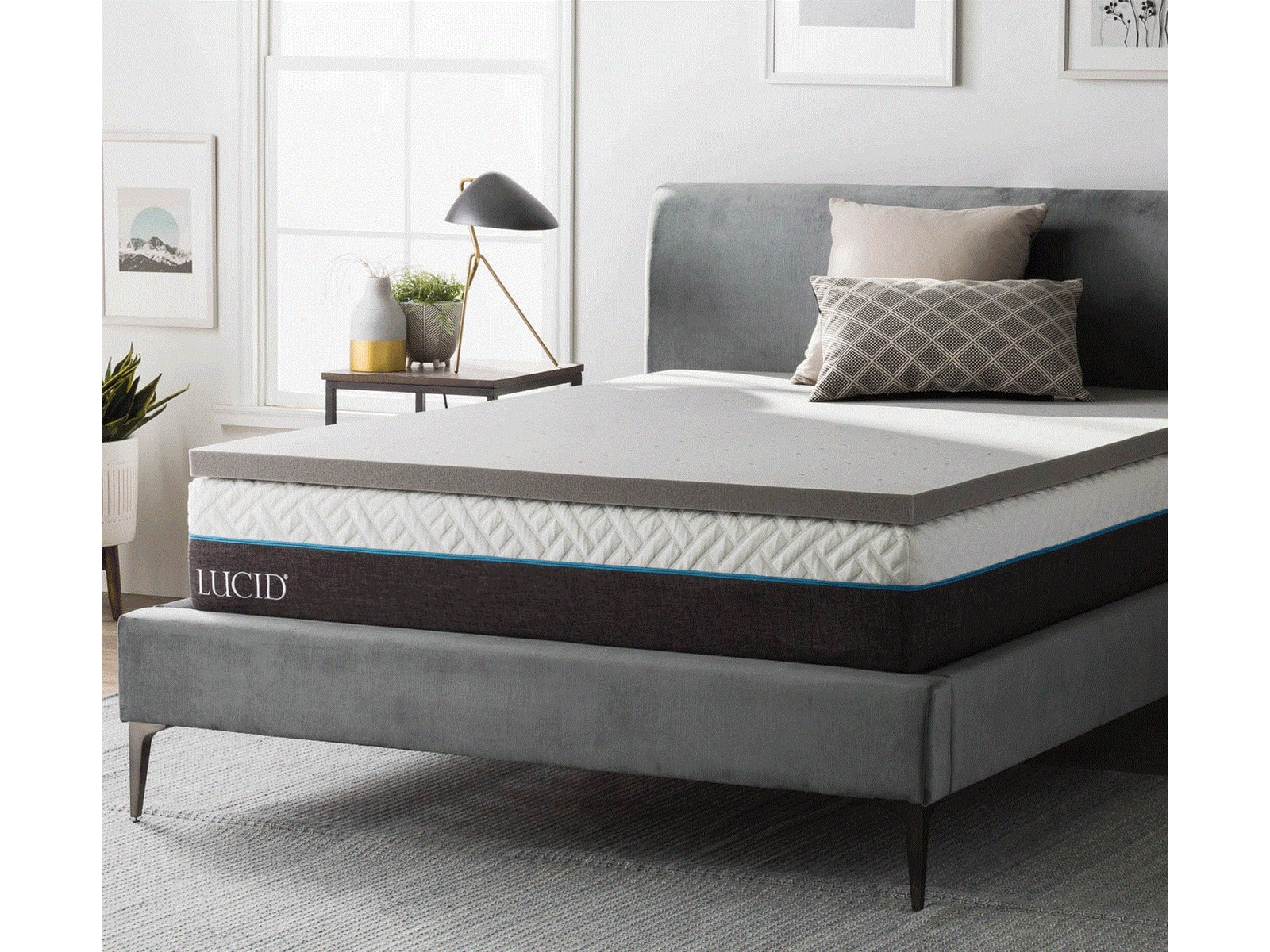 Details about   NEW COOL TEXTURED ULTIMATE MAX CHARCOAL MEMORY FOAM GEL 2.5" BED MATTRESS TOPPER 