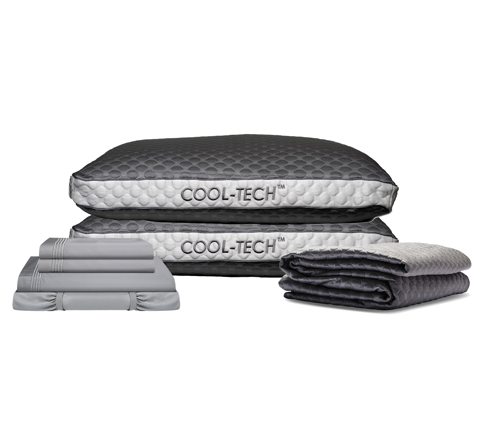 Healthy Sleep King Ultimate Bundle with Queen Pillows | Grey