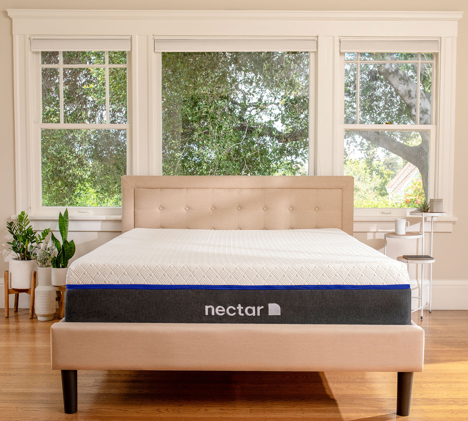 Nectar Bed Frame with Headboard | King | Linen