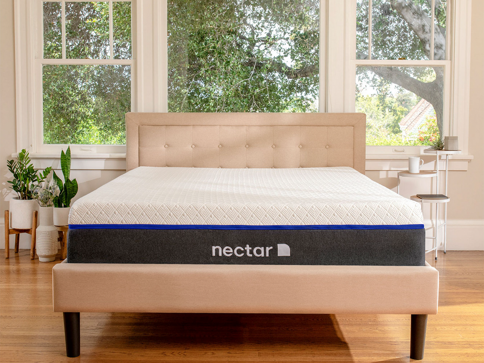 Nectar Bed Frame with Headboard | Queen | Linen