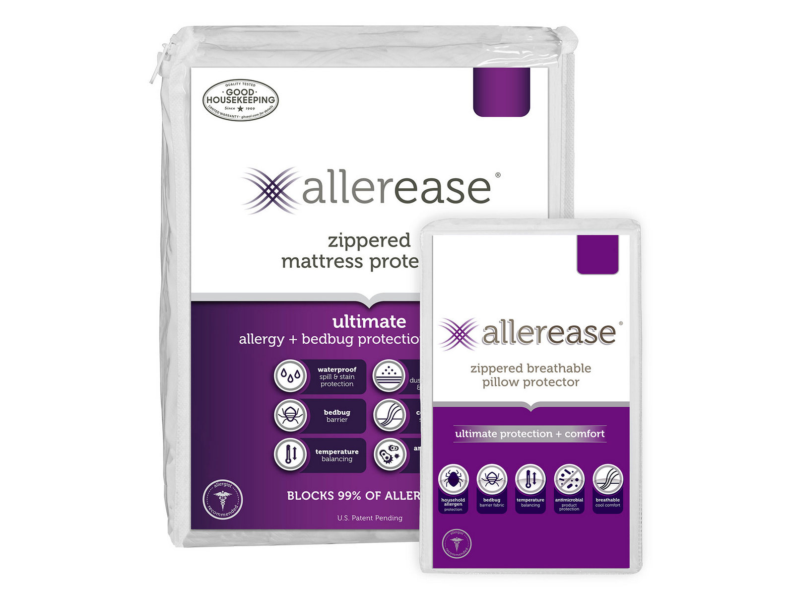AllerEase Queen Ultimate Mattress Protector and Pillow Protector Set | Waterproof