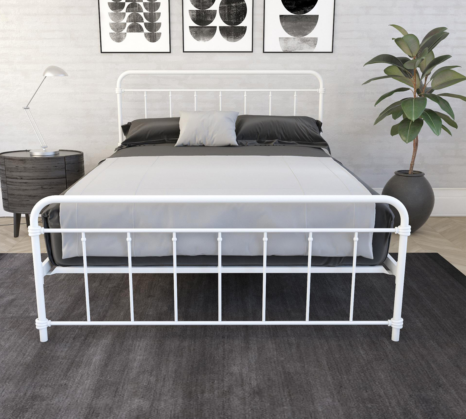 Atwater Living Metal Bed | Queen | White | Wyn