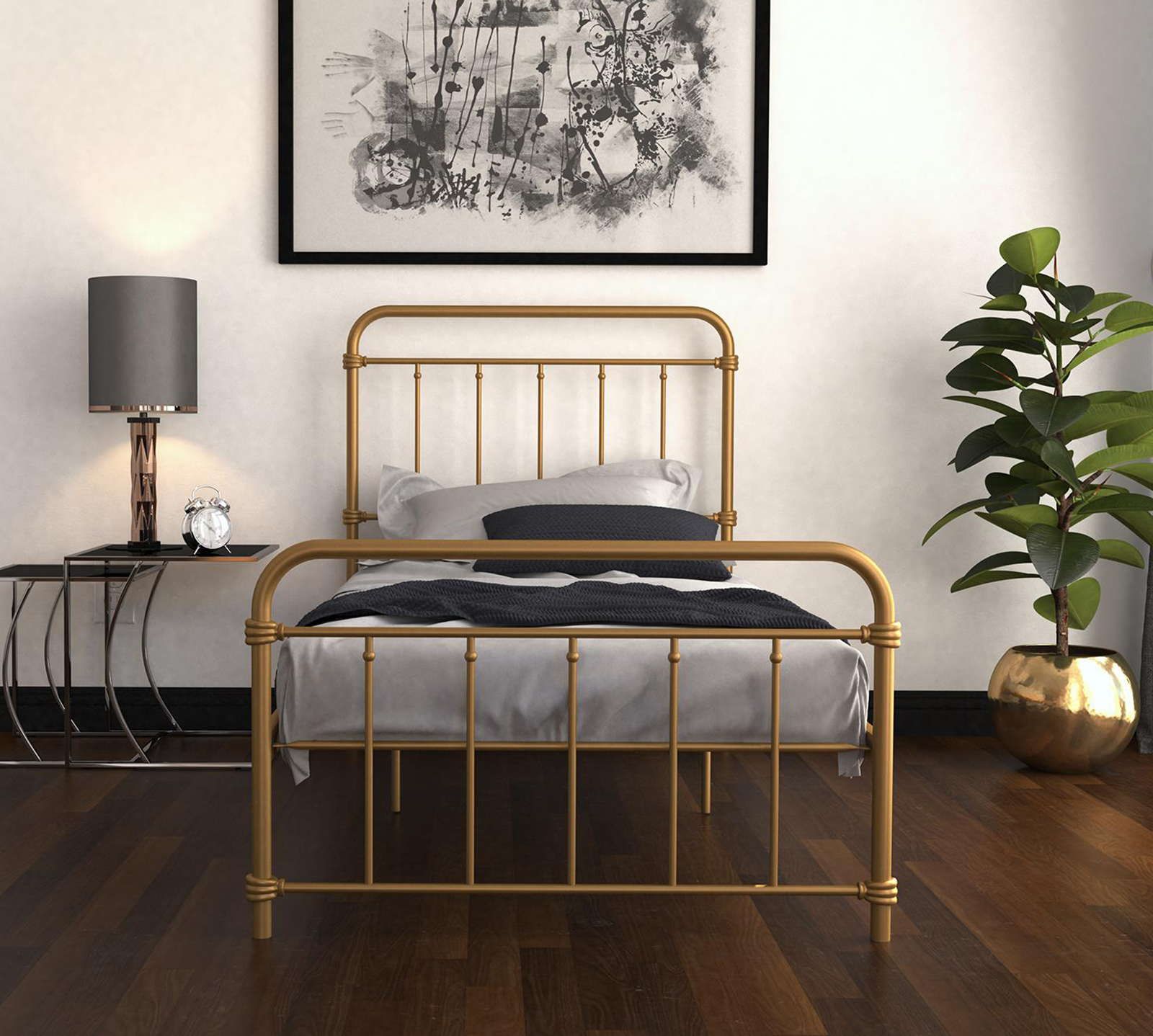 Atwater Living Metal Bed | Twin | Gold | Wyn