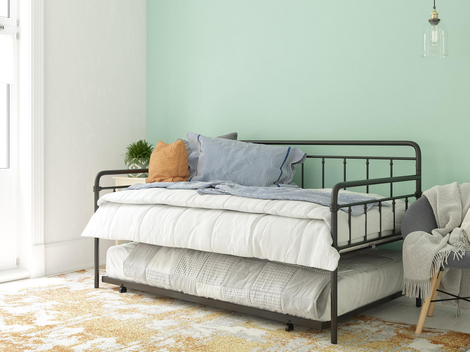 Atwater Living Twin Wyn Metal Daybed With Trundle