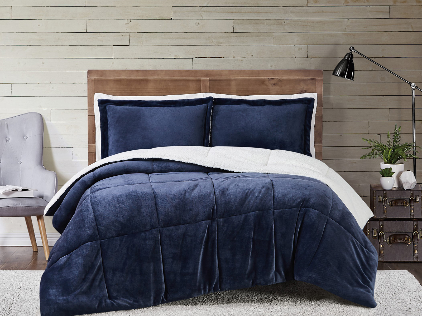 Truly Soft Full/Queen Cuddle Warmth Comforter Set | Indigo