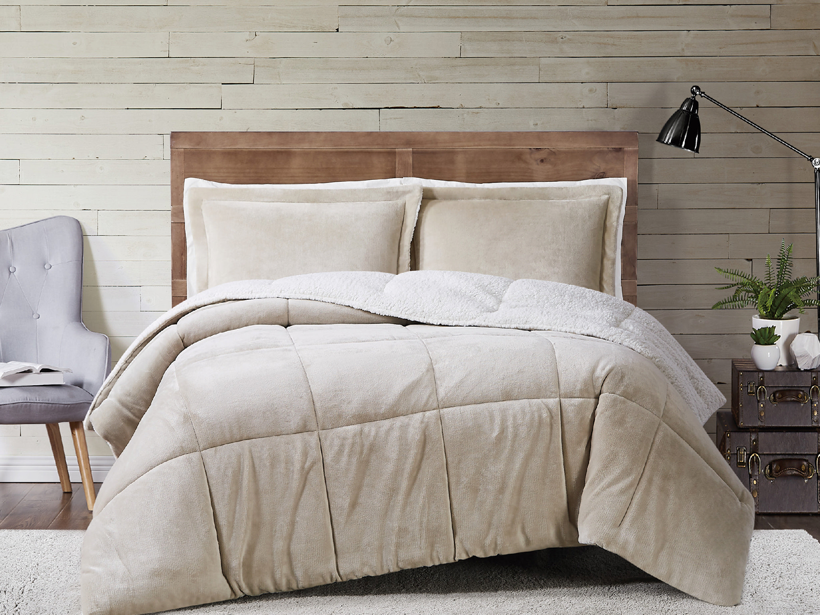 Truly Soft King Cuddle Warmth Comforter Set | Tan