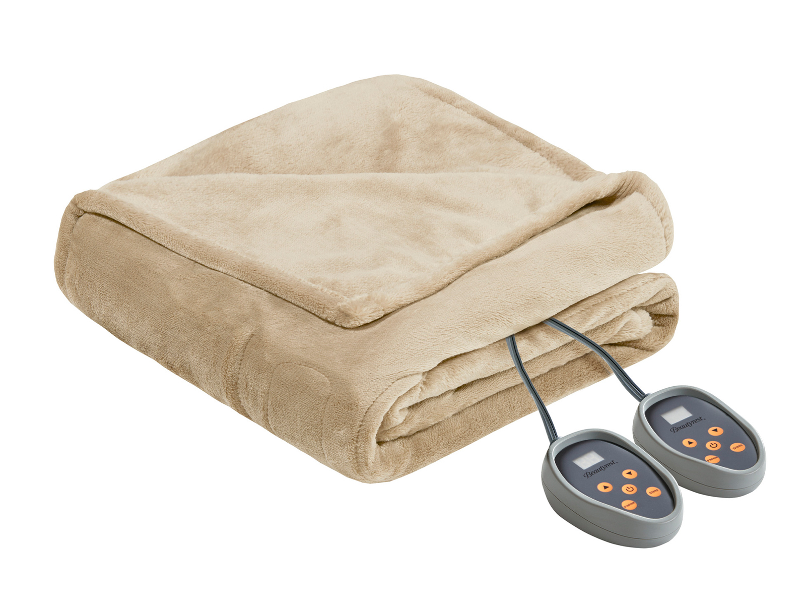 Beautyrest Heated Microlight to Berber Blanket | Full | Tan