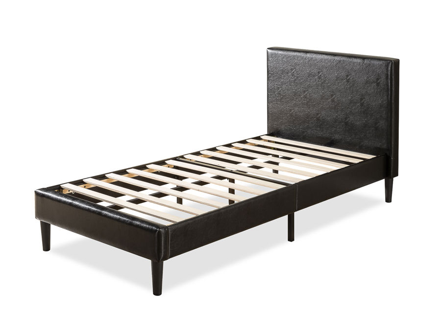 Zinus Jade Faux Leather Platform Bed, Twin Platform Bed With Leather Headboard