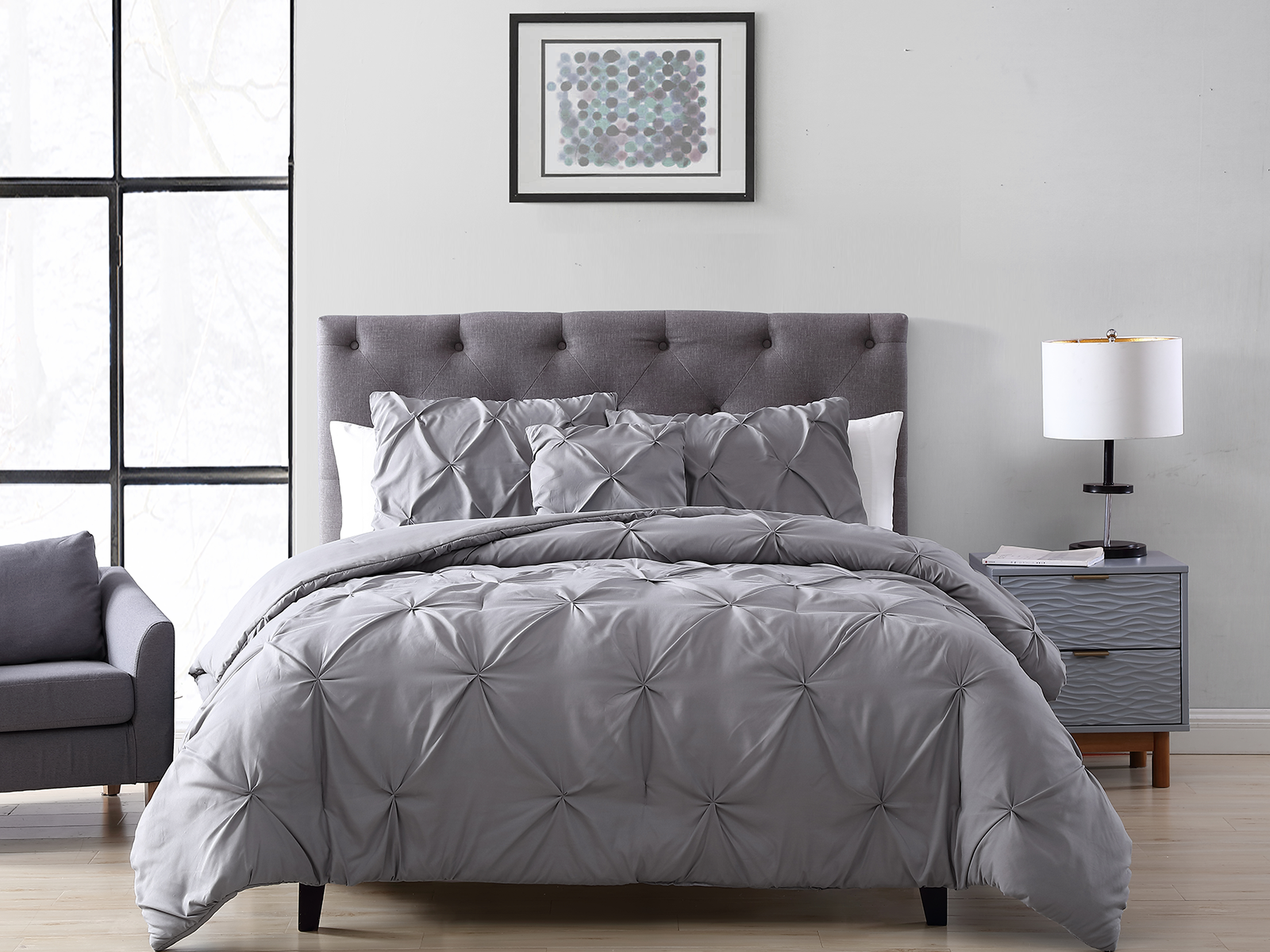 The Nesting Company King Spruce Comforter Set | Gray