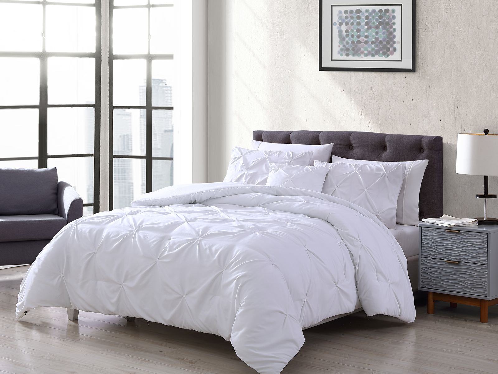 The Nesting Company King Spruce Comforter Set | White