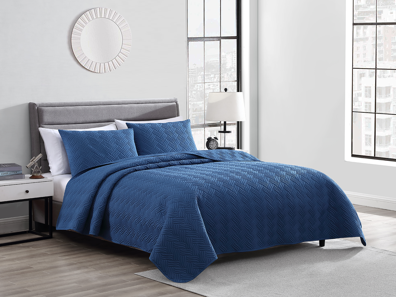 The Nesting Company King Willow Quilt Set | Slate
