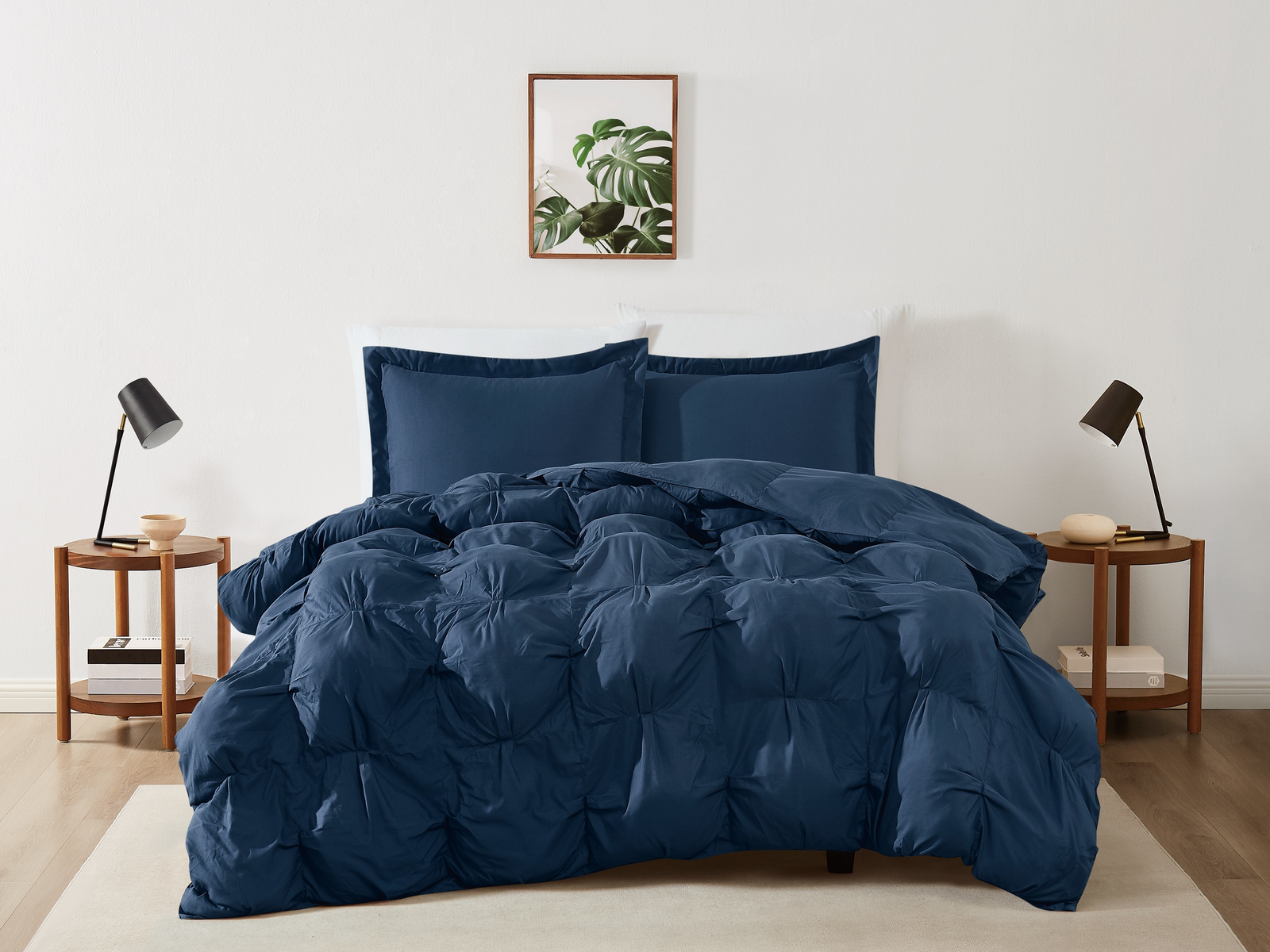 Truly Soft Cloud Puffer 3 Piece Comforter Set, King - Navy