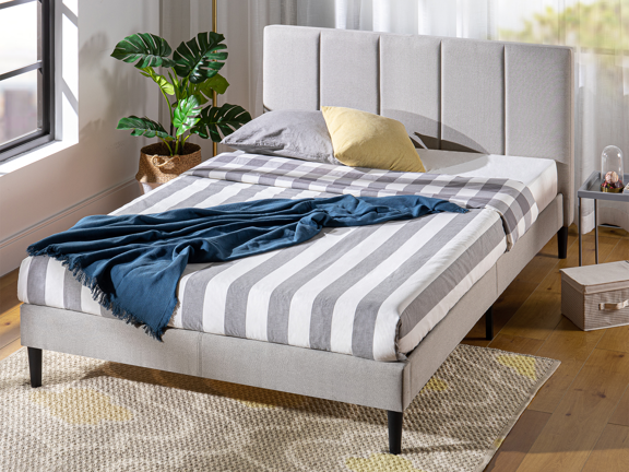 Deluxe Maddon Platform Bed with Upholstered Headboard