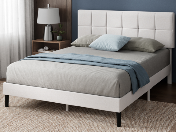Signature Upholstered Grid Platform Bed