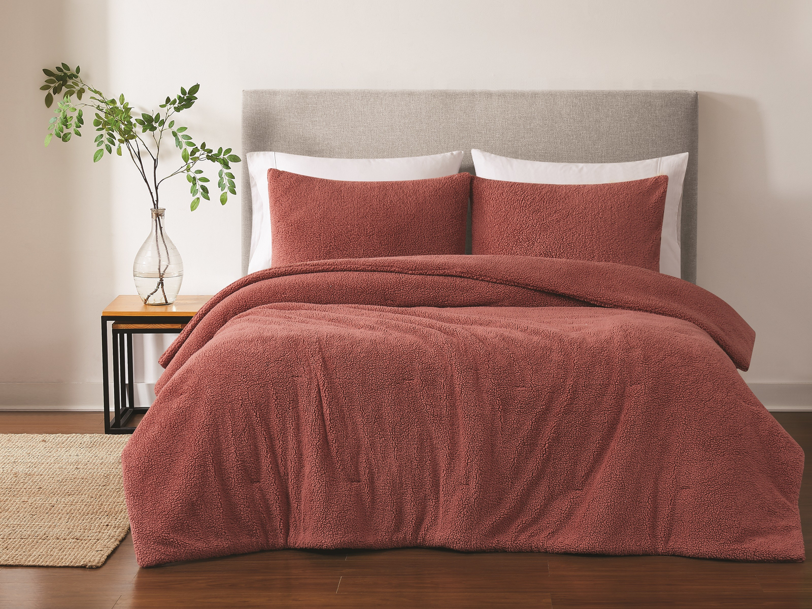 Brooklyn Loom Marshmallow Sherpa 3-Pc. Comforter Set, Full/Queen - Dusty Rose