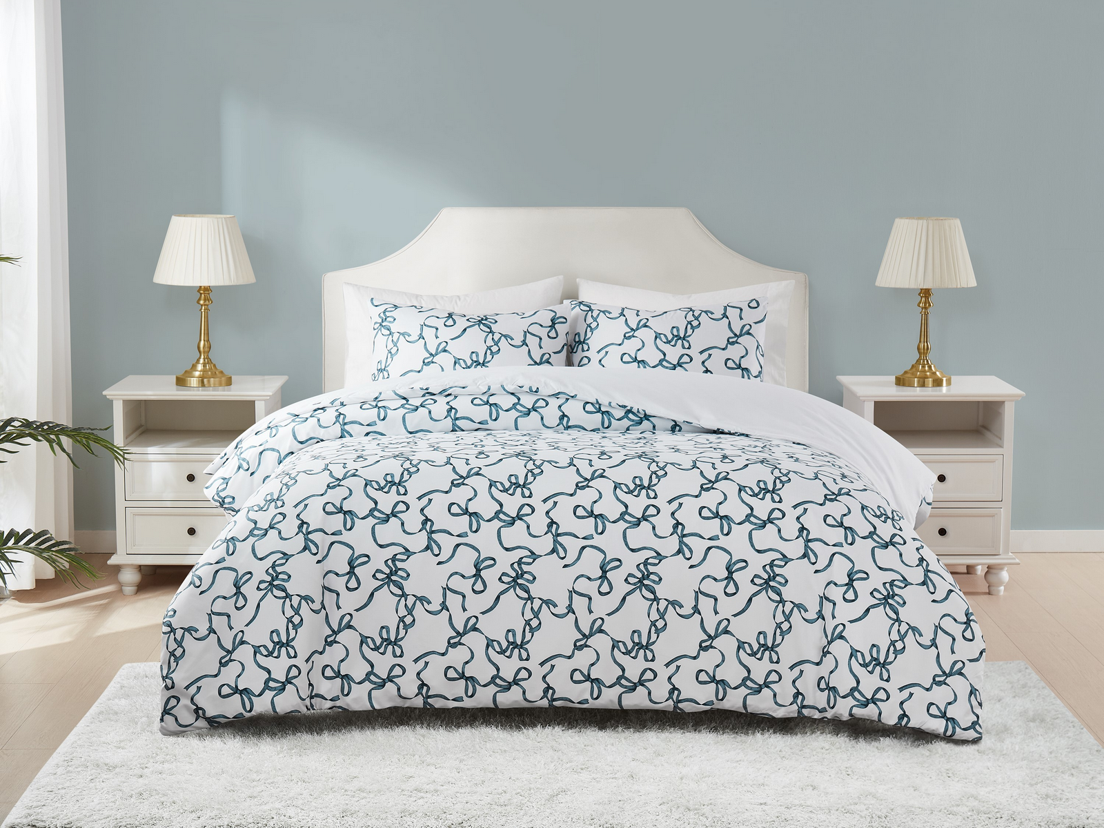 Truly Soft Printed Bow Whimsy 2-Pc. Comforter Set, Twin/Twin Xl - Blue