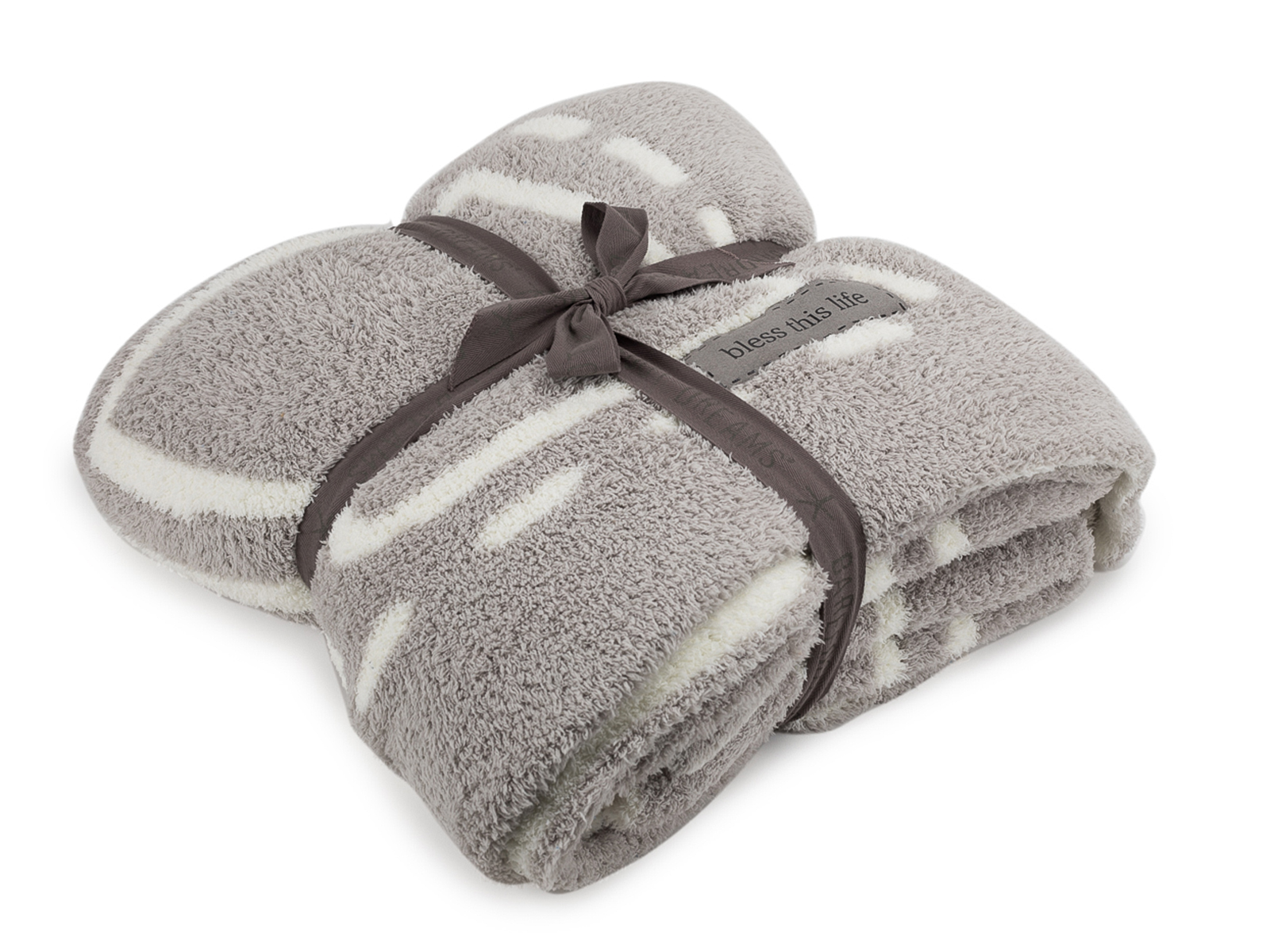 CozyChic® Covered in Prayer® Throw - Oyster / Pearl / Bless This Life / 54" x 72"