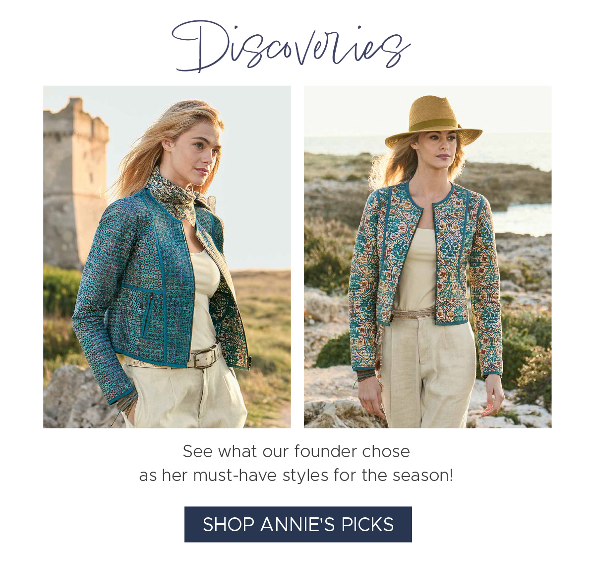 Discoveries | See what our founder chose as her must-have styles for the season! | Shop Annie's Picks