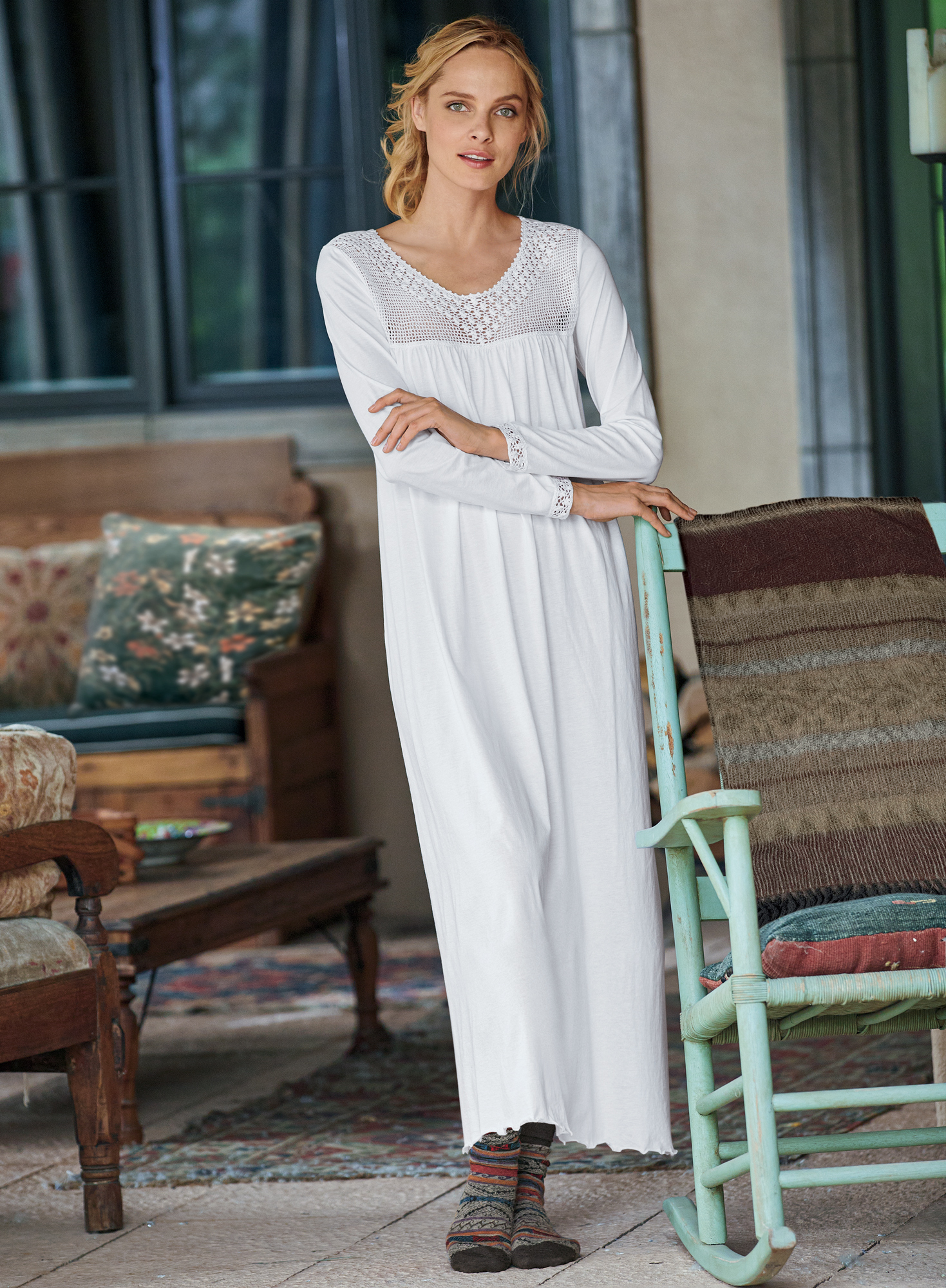 Long sleeve deals cotton nightgown