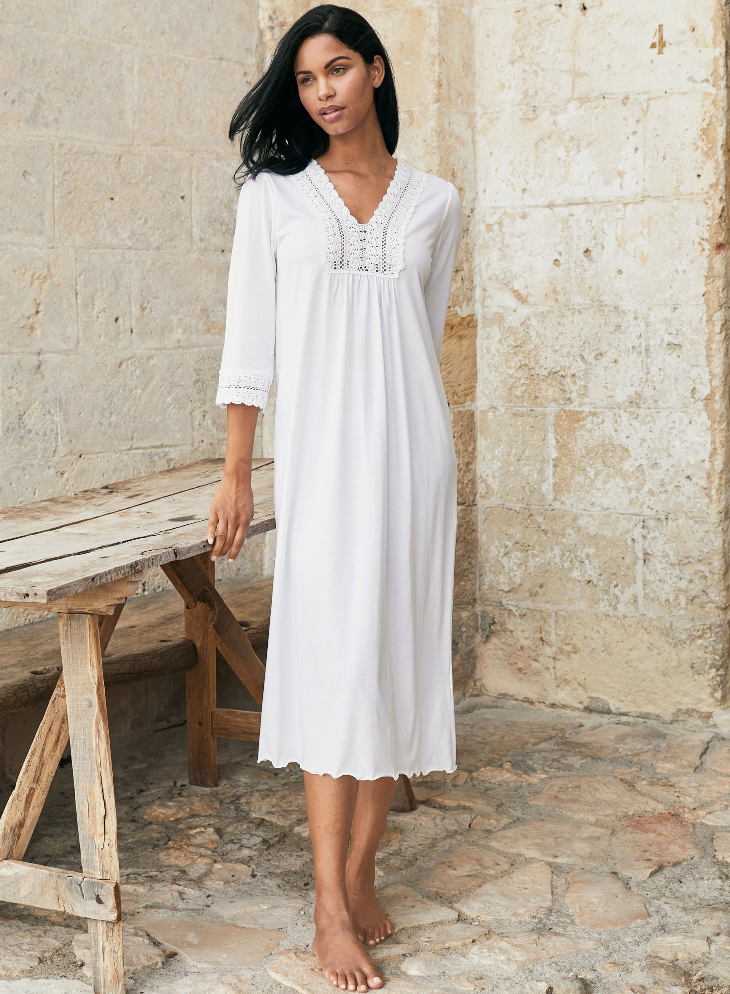 Long cotton night online gowns