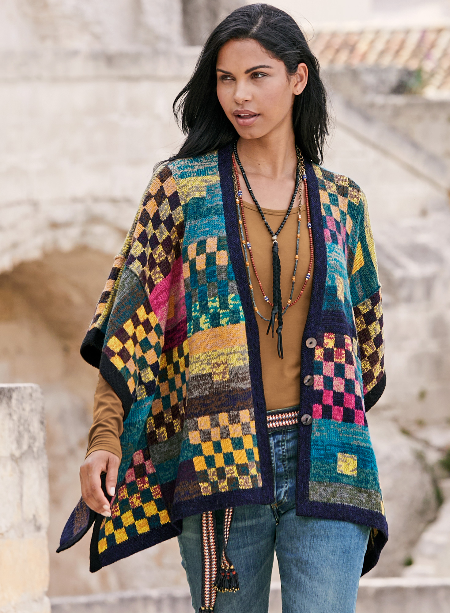 Poncho cardigan on sale