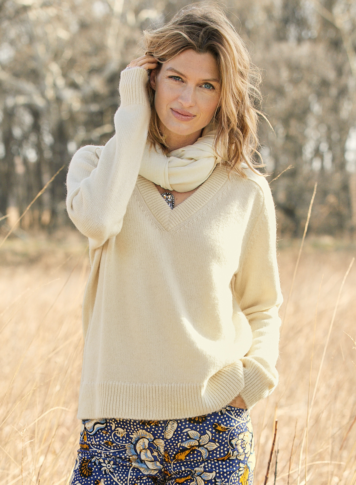 Alpaca v shop neck sweater