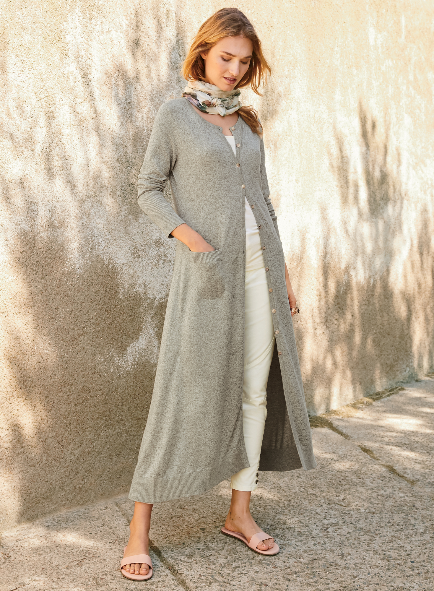 Long grey hotsell duster cardigan