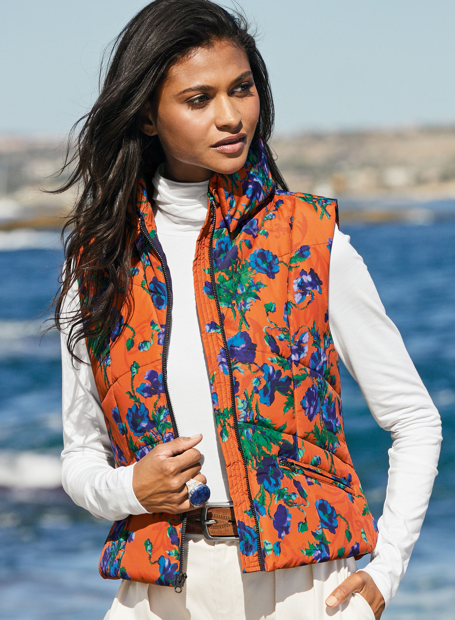 Orange down vest store women's