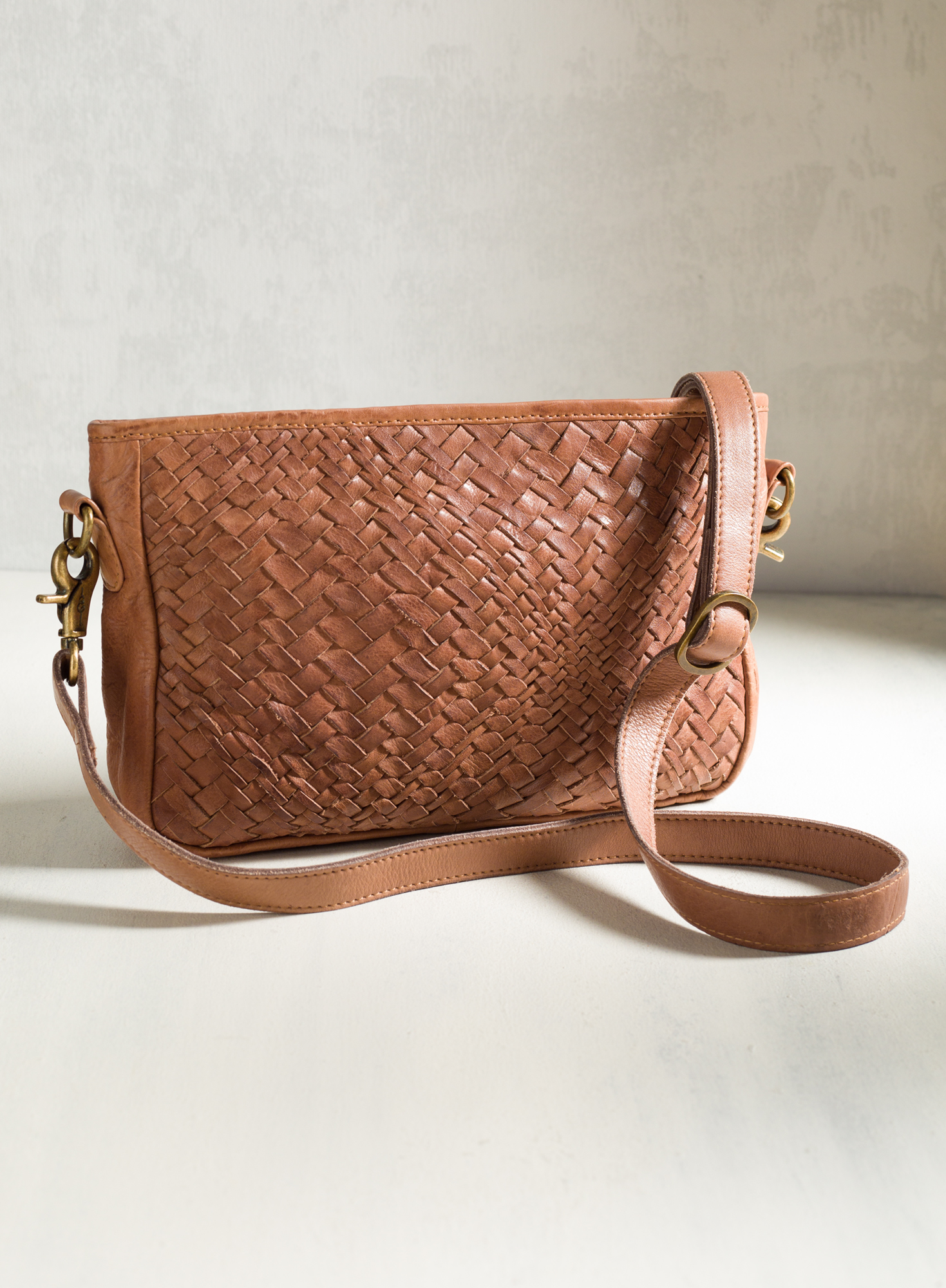 Woven leather crossbody new arrivals