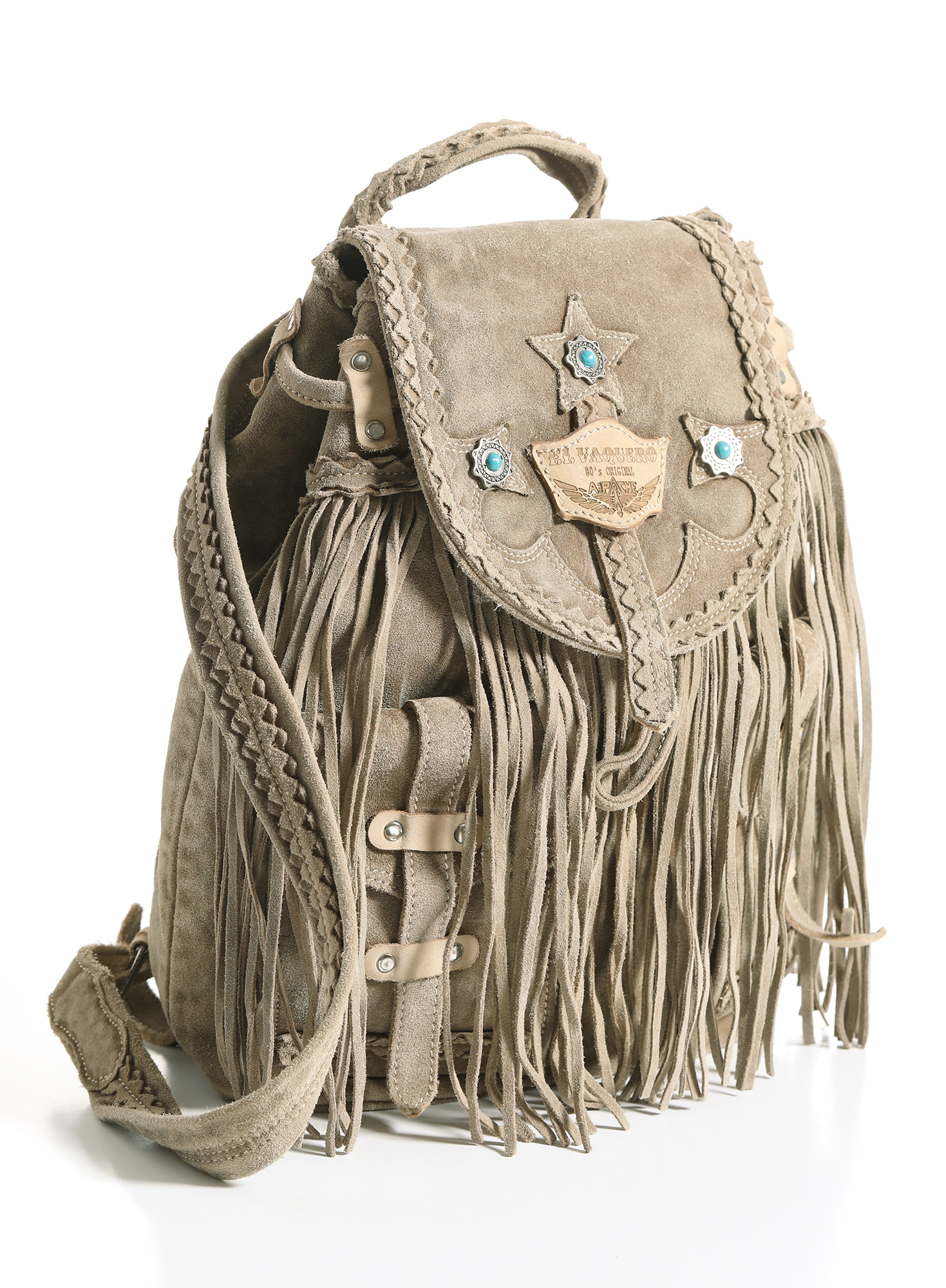 Suede best sale fringe backpack