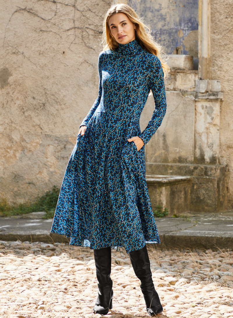 Baroque fleur print dress online