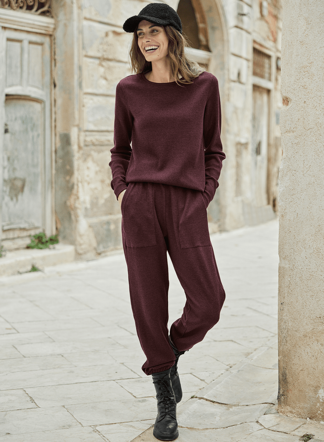 Waffle knit jogger discount pants