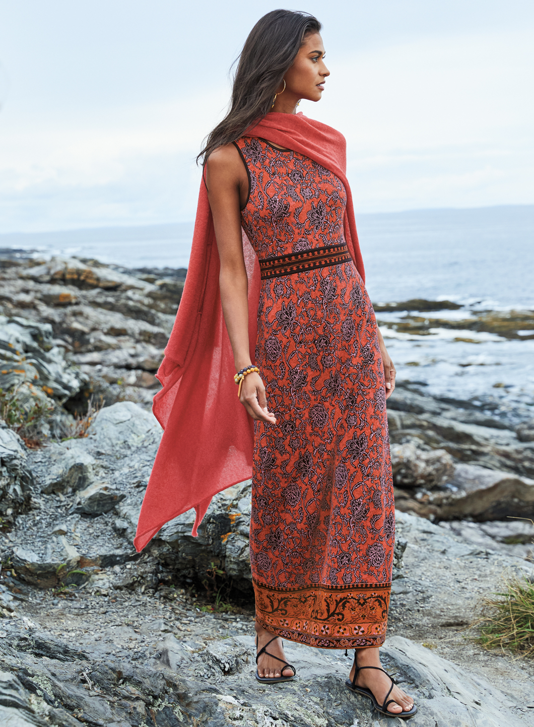 Orange boho 2025 maxi dress