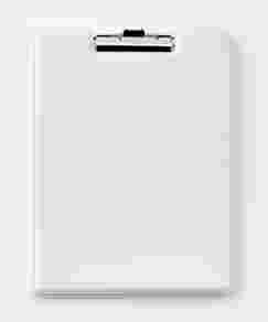 Clipboard with White Vinyl Folder, Letter Size