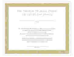 Certificato di rilascio dei missionari di servizio della Chi