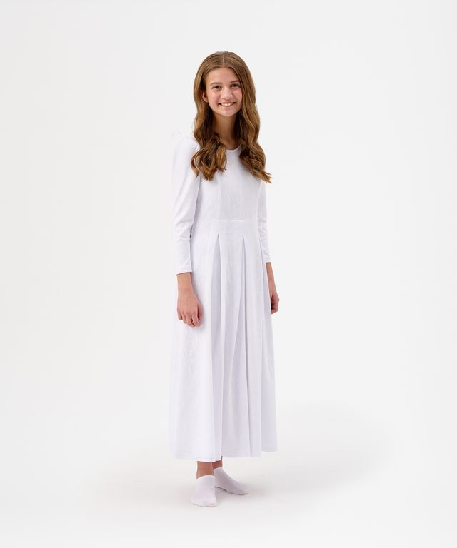 long white dress with sleeves ZAPAKA Women White A-Line High-Low Party Dress Wrap V Neck Long Sleeves Formal Dress, White / M