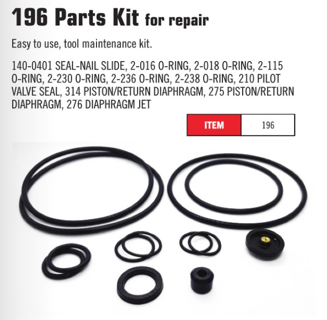 Partial Repair Kit for Aerosmith Nailer